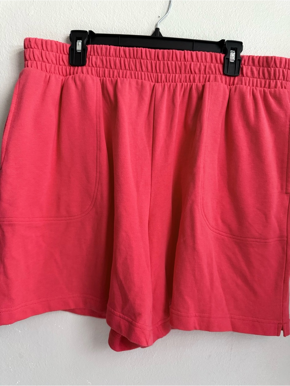 Terra Sky Women's Elastic-Waist Coral Pink Shorts 1XL